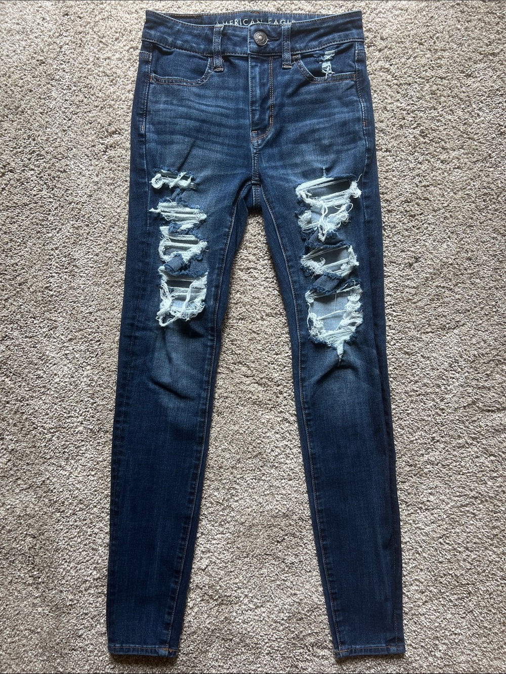 American Eagle Outfitters Hi-Rise Women’s 0 Dark Blue Denim Jeggings
